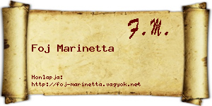 Foj Marinetta névjegykártya